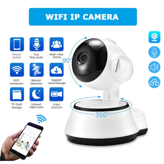 Mini Doll V380 Wifi IP Camera 360 Degree CC tv Camera, Wireless Mini CCTV Camera with Wireless Connectivity Full HD 1080p