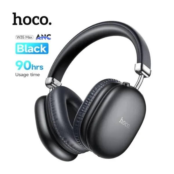 Hoco W35 MAX Over‑Ear Headphones | Bluetooth 5.3 (JL 7006F4) | 40 mm Drivers | 800 mAh Battery – 90 H Playback/Talk Time | Wired AUX & TF Card Modes | Hi‑Fi Sound | Lightweight & Foldable Headphone